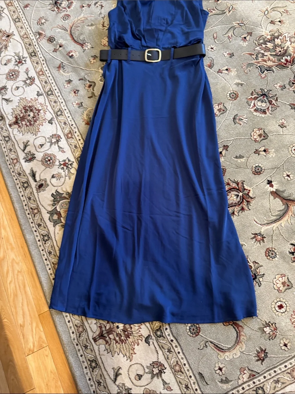 Abercrombie Sleeveless Navy Maxi Dress with Belt size l